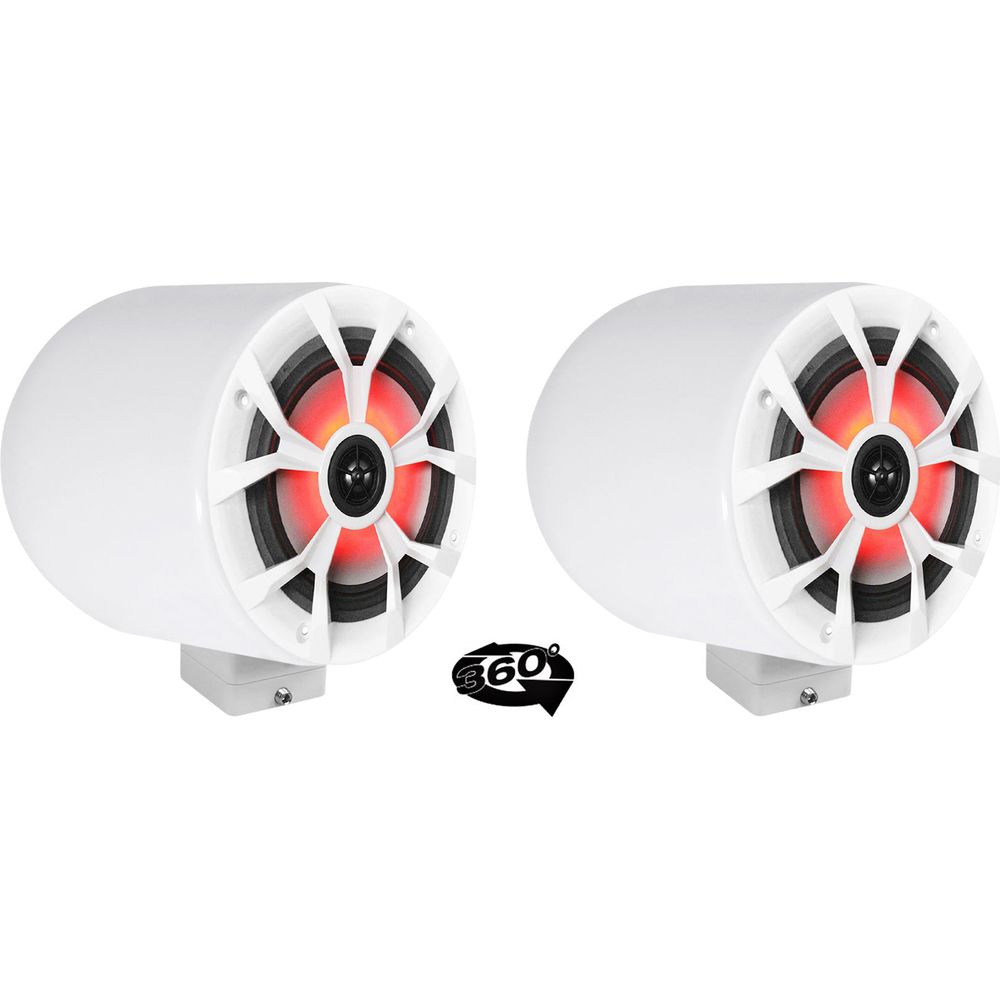 MAC65W White 6.5" Tower Speaker Pods 2-Pack + MAC360W Swivel Clamps Bundle