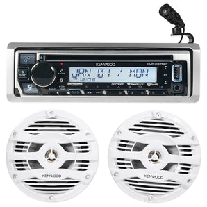 Kenwood KMR-D375BT Marine Bluetooth CD Receiver Android/iPhone+(2) 6.5" Speakers
