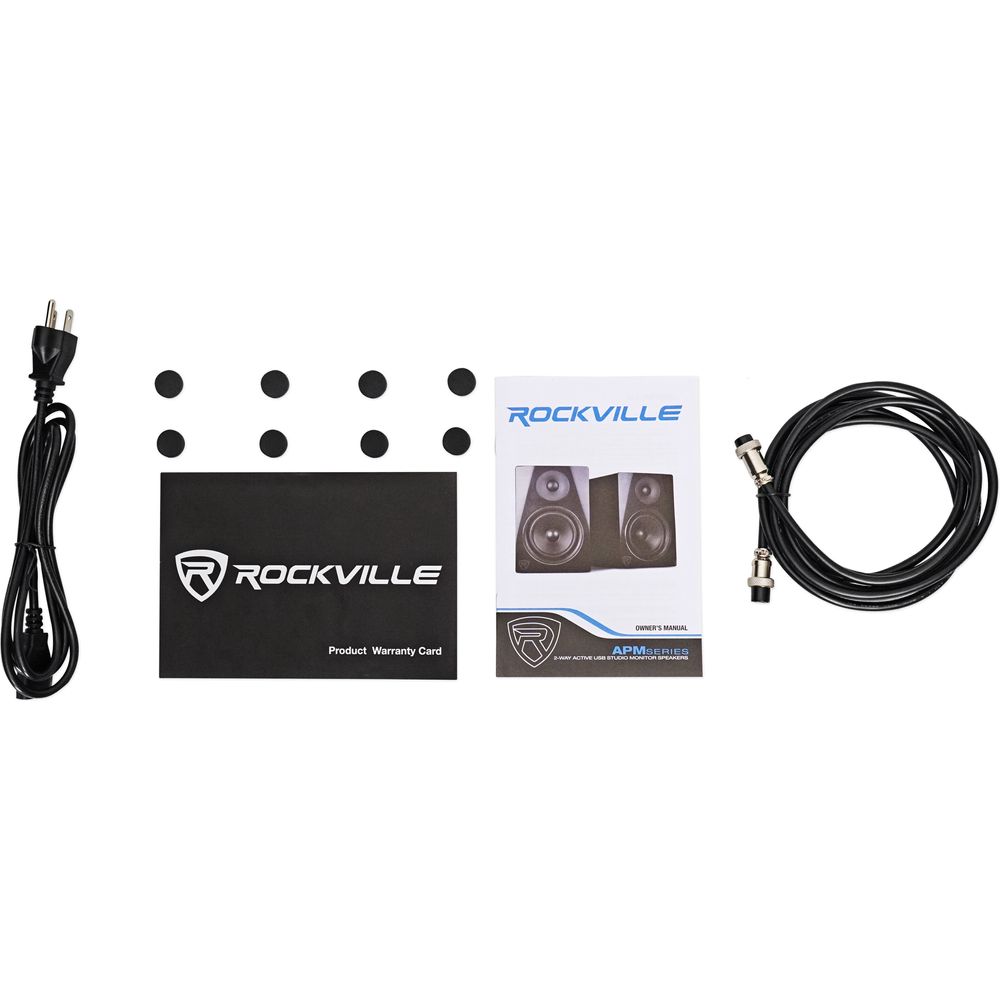  Rockville 2-Way 500W Active/Powered USB Studio Monitor Speakers  Pair, Black, 8 inch (APM8B) : Video Games