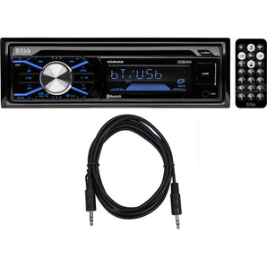 Boss 508UAB 1-DIN Car CD/MP3 Player Receiver w/Bluetooth USB/SD+Remote+AUX Cable