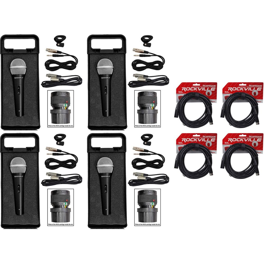 RMC-XLR 4-Pack + 20' XLR Cables Bundle