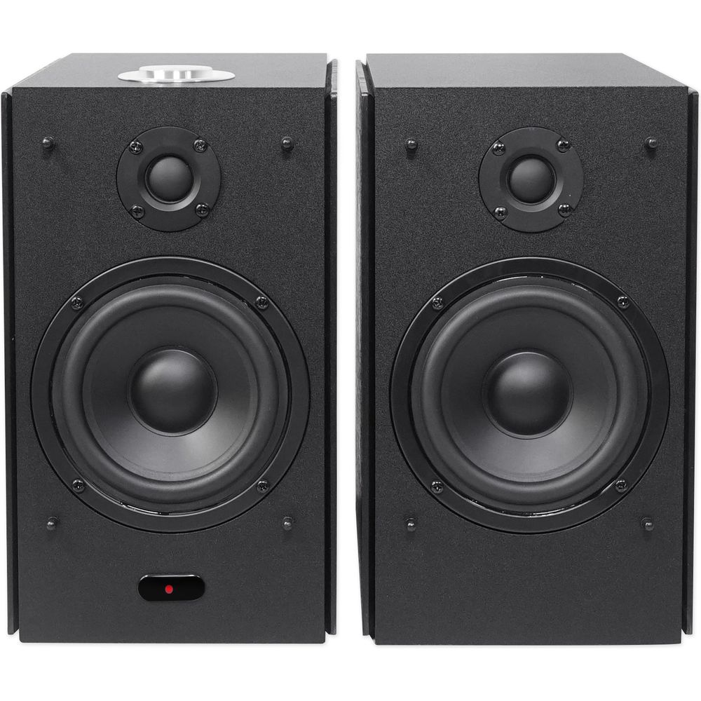 (2) HD5B 5" Powered Bluetooth Bookshelf Speakers + 8" Wood Desktop Stands