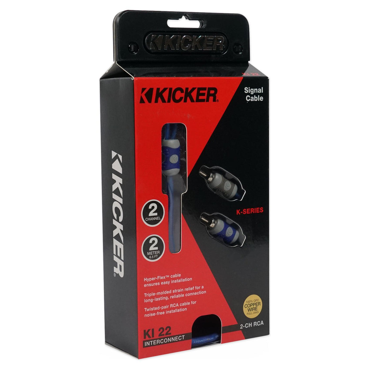 KICKER 46KI22 6 ft. 2-Channel RCA Cable 2 Meter