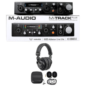 M-Audio M-TRACK PLUS 2-Ch USB Audio/MIDI Recording Interface+Studio Headphones