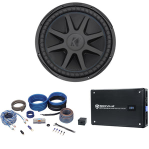 Kicker 44CVX152 Comp VX CVX 15" 2000 Watt Car Subwoofer+Mono Amplifier+Amp Kit