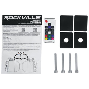 (4) Rockville 5.25" LED Tower Speakers+4-Channel Amplifier For RZR/ATV/UTV/Cart