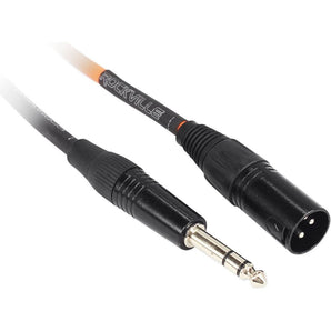 2 Rockville RCXMB3-O Orange 3' Male REAN XLR to 1/4'' TRS Balanced Cables