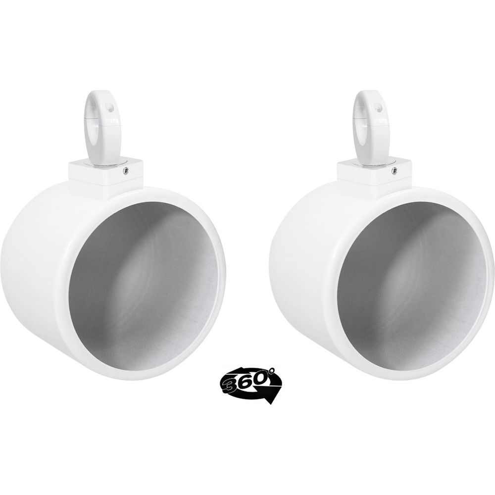MAC90W 8" White Speaker Pods + MAC360W Swivel Bundle