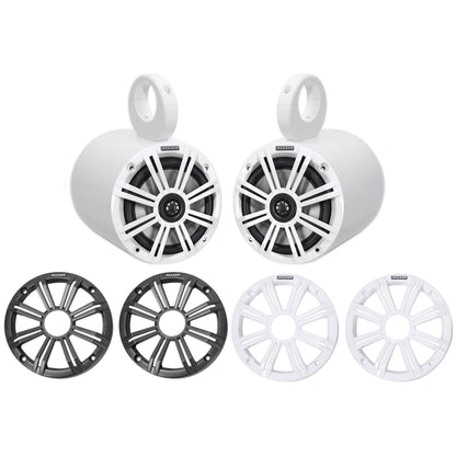 Pair KICKER 45KM654 6.5" 390 Watt White Marine Wakeboard Tower Boat Speakers
