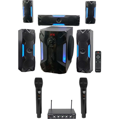 RKI60 Dual UHF Mics + HTS56 5.1 Home Theater Bundle