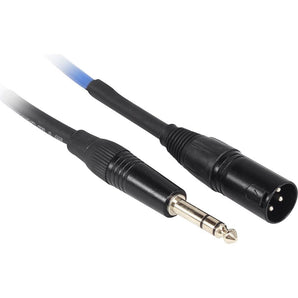 4 Rockville RCXMB20-BL Blue 20' Male REAN XLR to 1/4'' TRS Balanced Cables