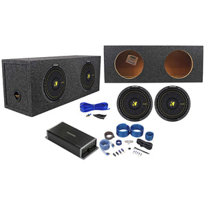 (2) KICKER 44CWCD104 CompC 10" Subwoofers+Mono Smart Sub Amplifier+Box CWCD104