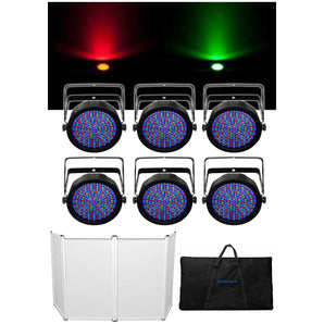 (6) Chauvet SlimPAR 64 RGBA DMX LED Wash Lights Slim Par SlimPAR64+Free Facade