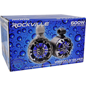 (2) Rockville WB65KLS 6.5" 600w LED Swivel Tower Speakers For RZR/ATV/UTV/Cart