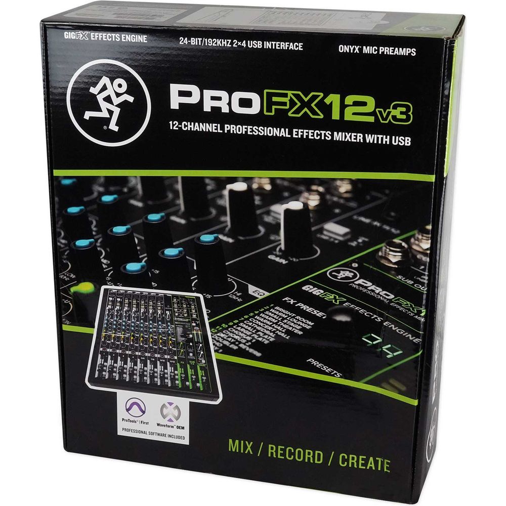 Mackie ProFX12v3 12-Channel Pro Effects Mixer w/USB ProFX12 v3 + Power Strip
