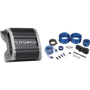 Crunch PZ2-1530.2D Compact 2 Channel 1500 Watt Class D Car Amplifier+Amp Kit