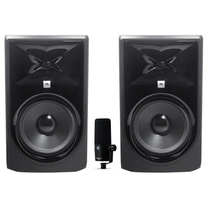 2) JBL 308P MkII 8" Studio Reference Monitors Monitorings Speaker + Presonus Mic