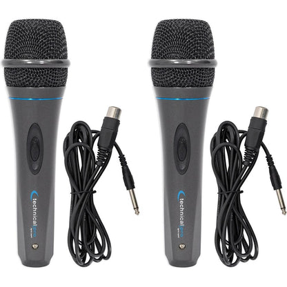 (2) MK75 Karaoke DJ Wired Microphones w/10' XLR to 1/4" Cables