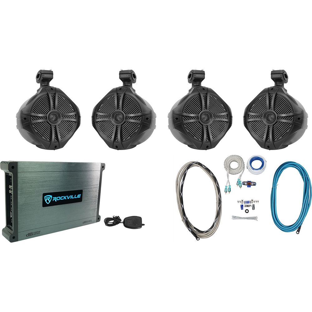 RWB90B Black 4-Pack + DBM45 Marine Amplifier Bundle