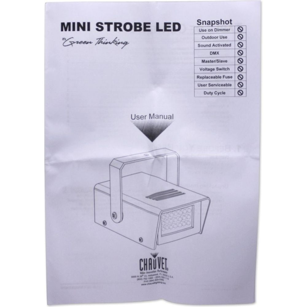 Chauvet DJ MINI Strobe LED FX Light with Variable Speed (replaces CH-730)