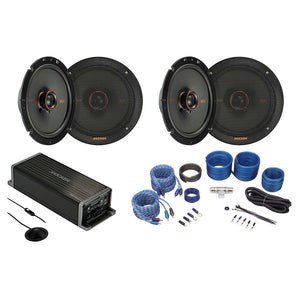 4) Kicker 47KSC6704 KSC670 6.75" Car Speakers+4-Channel Smart Amplifier EQ+Wires