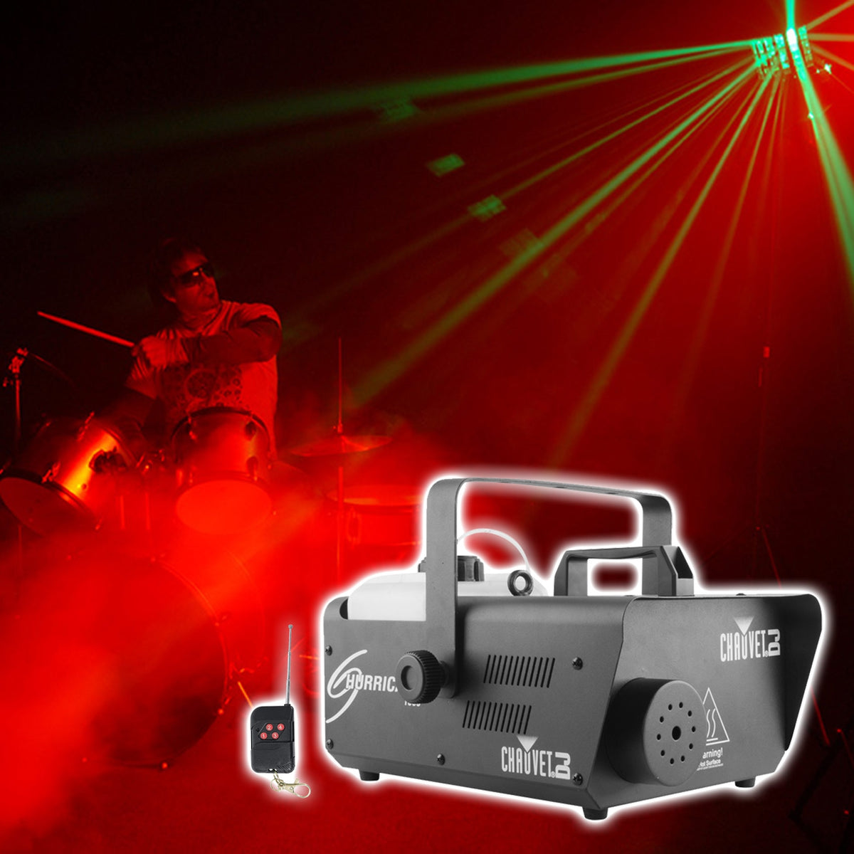 H1600 Hurricane 1600 DMX Fog Machine+Remote+Waterproof Carry Bag Case