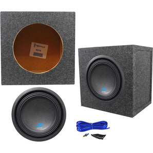 Alpine S-W10D4 10" 1800w Dual 4-Ohm Car Audio Subwoofer+Sealed Sub Box Enclosure