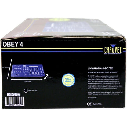 Chauvet Obey 4 Compact DMX-512 LED Wash Light Controller w/3 or 4 Channel Mode