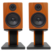 (2) APM5C 5.25" 250W Powered USB Studio Monitor Speakers + Wood Stands
