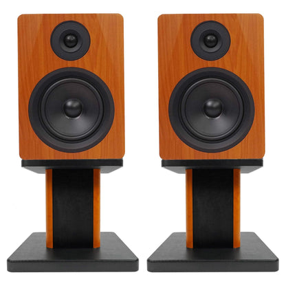 (2) APM5C 5.25" 250W Powered USB Studio Monitor Speakers + Wood Stands