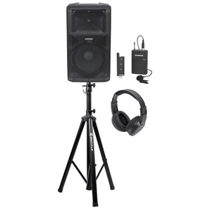 Samson RS112A 12" 400w Speaker w/Bluetooth+Wireless Lavalier Mic for Speeches