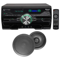 4000W Bluetooth DVD Receiver with (1) Pair 6.5" Black In-Ceiling Speakers