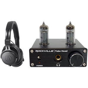 Audio Technica ATH-M60X Closed-Back Pro Monitor Headphones+Tube Headphone Amp