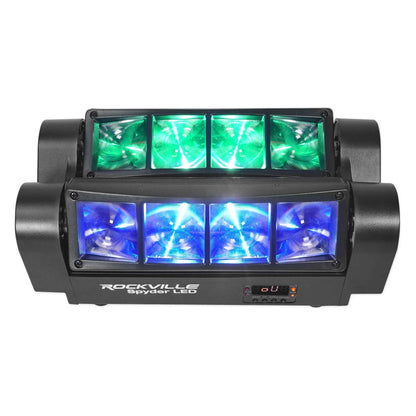 (3) Spyder LED (8) Beam Moving Head Motorized DMX DJ/Party/Club Lights
