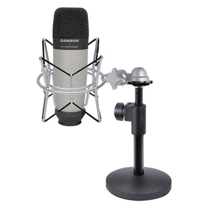 Samson C01 Studio Recording Podcast Microphone+Shock Mount+Weighted Mic Stand