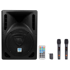 Rockville RPG8BT V2 8" Active 400w DJ PA Speaker w/Bluetooth+(2) JBL Microphones