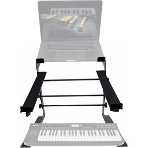 Rockville Dual Shelf Laptop+Controller Stand for Nektar Panorama T4 Keyboard