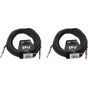 (2) Peavey PV 50' Foot 14-Gauge 1/4" TS to 1/4" TS S/S Speaker Cables