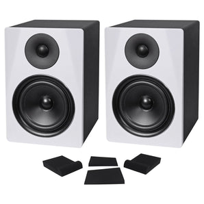 (2) Rockville DPM6W Dual Powered 6.5" 420w Active Recording Studio Monitors and Pads