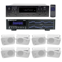 6-Zone Receiver with (4) Pairs of White 4" Indoor/Outdoor Speakers, Commercial Package