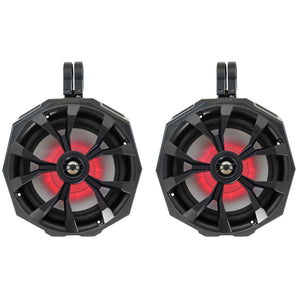 (2) Rockville 8" 900w LED Speakers+SSV Swivel Cage Pods For Can-Am Maverick X3