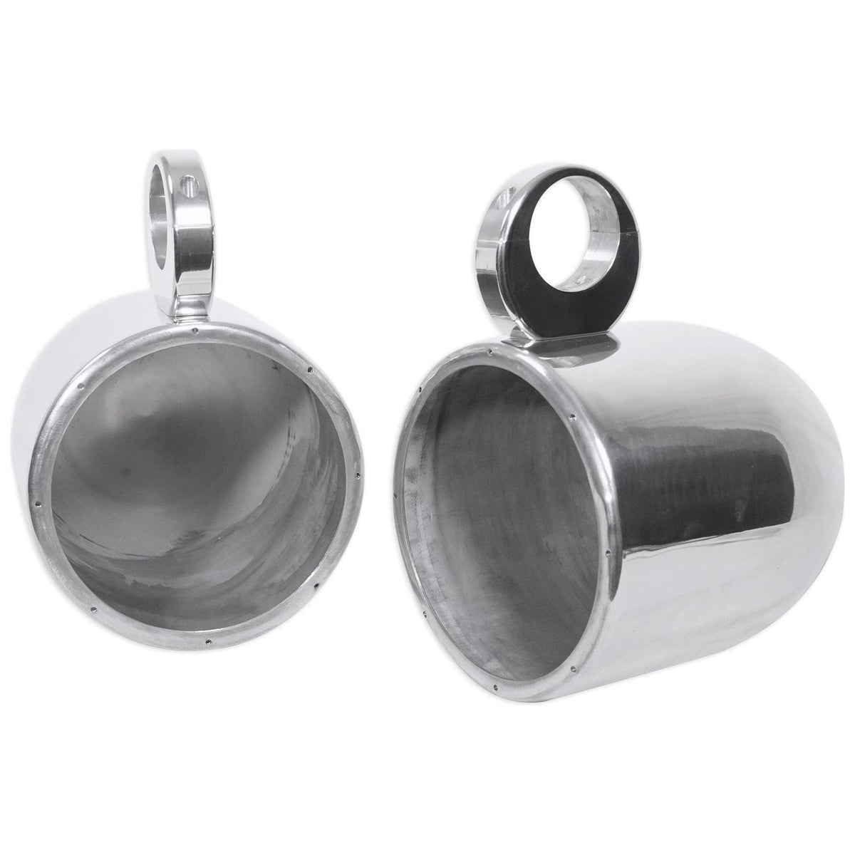 MAC80S 7.7" Silver Aluminum Wakeboard Tower Speaker Pods+Covers