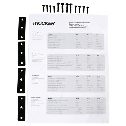 KICKER 43TC104 Comp 10" Subwoofer In Sub Box Enclosure+2-Ch. Amplifier+Amp Kit
