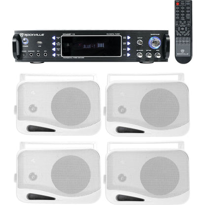HP4S-8 White 4-Pack + RPA60BT Receiver Bundle