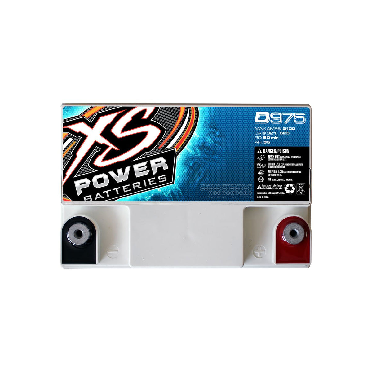 XS Power D975 2100 Amp AGM Power Cell Car Audio Battery + Terminal Hardware