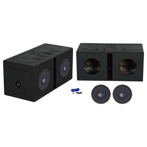 2) Rockville K5 W8K5S4 8" 800 Watt 4 Ohm Car Subwoofers+Vented Sub Box Enclosure