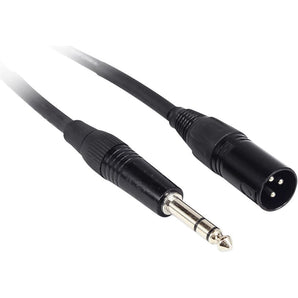 Rockville RCXMB10Y 10' Male REAN XLR to 1/4'' TRS Cable Yellow 100% Copper