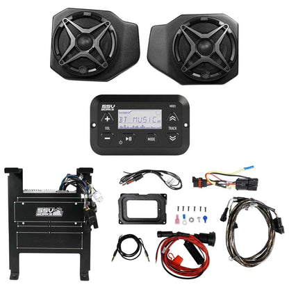 Bluetooth Receiver, Front Speakers & 6.5" Rockville Tower Speakers for Ranger XP1000