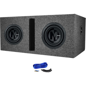 (2) Memphis Audio PRX624 6.5" 300w Car Audio Subwoofers+Vented Sub Box Enclosure