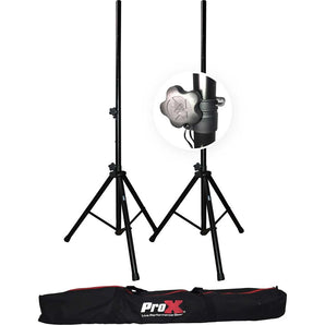 Pair of ProX Cases T-SS18P Heavy Duty Tripod DJ PA Speaker Stands + Carrying Bag